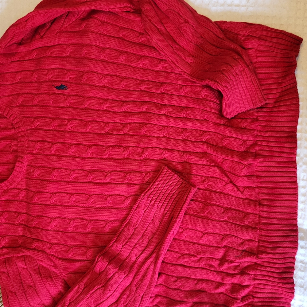 Red Cable Knit Sweater